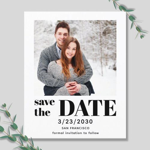Budget Modern Photo Save The Date Card