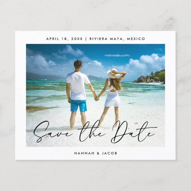 Budget Modern Photo Save the Date Flyer (Front)
