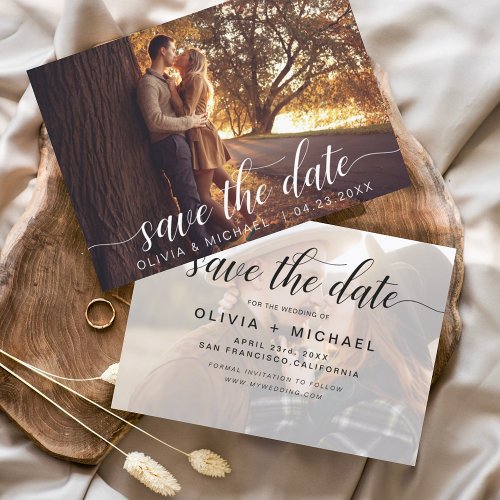 Budget Modern Photo Save the Date Handwritten