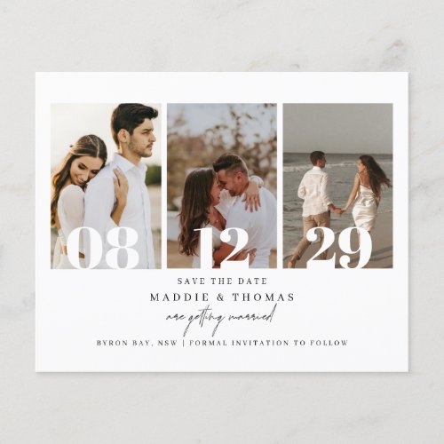 Budget modern photo Save the Date Invitation Flyer