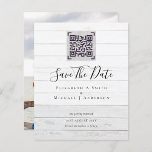 BUDGET Modern PHOTO SAVE THE DATE QR CODE RSVP