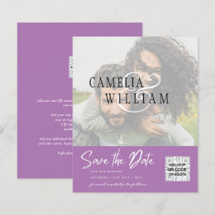 BUDGET Modern PHOTO Save The Date QR CODE RSVP