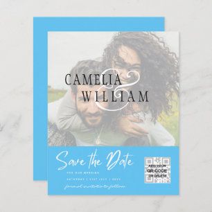 BUDGET Modern PHOTO Save The Date QR CODE RSVP