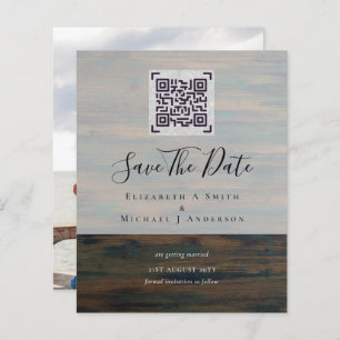 BUDGET Modern PHOTO SAVE THE DATE QR CODE RSVP
