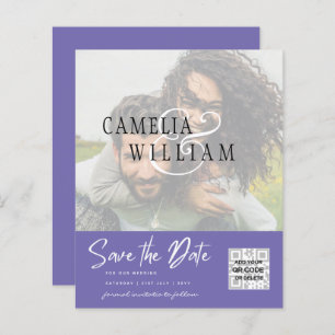 BUDGET Modern PHOTO Save The Date QR CODE RSVP