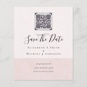 BUDGET Modern PHOTO SAVE THE DATE QR CODE RSVP Flyer