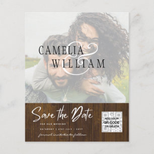 BUDGET Modern PHOTO Save The Date QR CODE RSVP Flyer