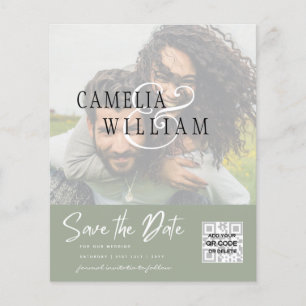 BUDGET Modern PHOTO Save The Date QR CODE RSVP Flyer