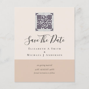 BUDGET Modern PHOTO SAVE THE DATE QR CODE RSVP Flyer
