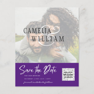 BUDGET Modern PHOTO Save The Date QR CODE RSVP Flyer