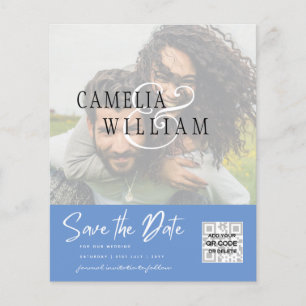 BUDGET Modern PHOTO Save The Date QR CODE RSVP Flyer