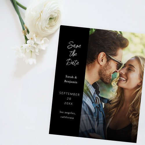 Budget Modern Photo  Side Save the Date _ Black Flyer