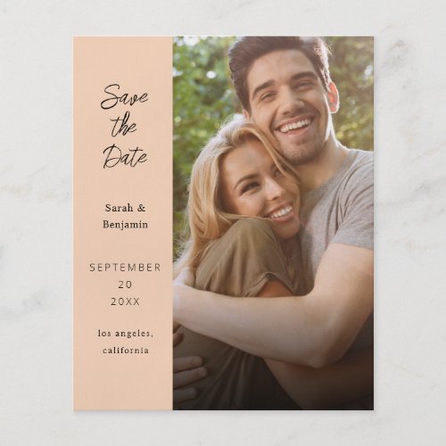 Budget Modern Photo  Side Save the Date _ Peach Flyer
