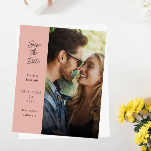 Budget Modern Photo  Side Save the Date _ Rose