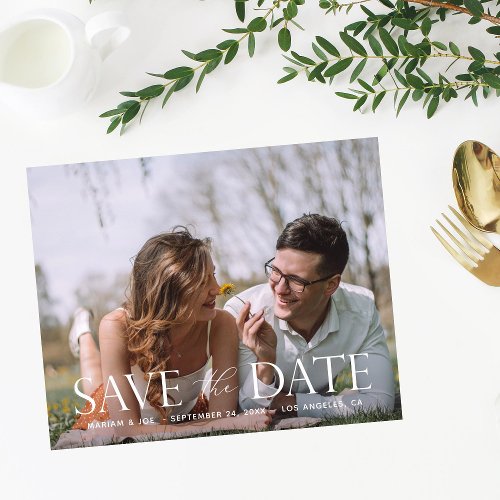Budget Modern Photo The Script H Save the Date Flyer