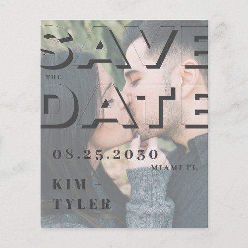 Budget modern photo wedding save the date flyer