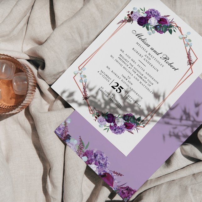 Budget Modern Purple Floral Geometric Wedding (Creator Uploaded)
