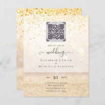 BUDGET Modern QR Scanning Code Wedding Invites