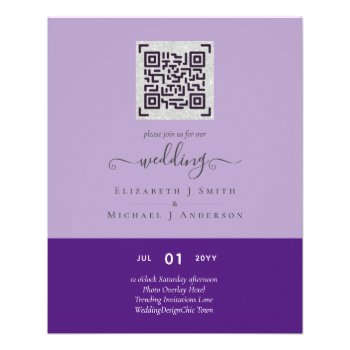 BUDGET Modern QR Scanning Code Wedding Invites Flyer