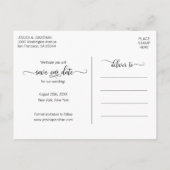 Budget Modern RED Heart Wedding SAVE THE DATE Announcement Postcard (Back)