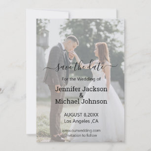 budget modern save the date  photo invitation