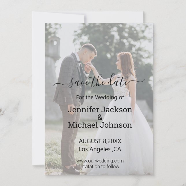 budget modern save the date  photo invitation (Front)