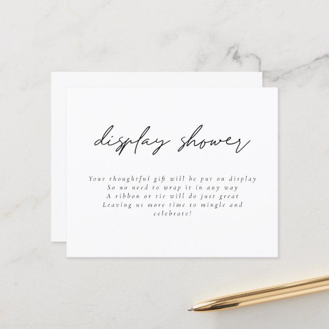 Budget Modern Script Display Bridal Shower Encl (Front/Back In Situ)
