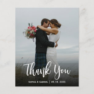 Budget Modern Script Full Photo Wedding Thank You Flyer