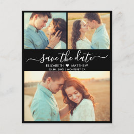 Budget Modern Script Photo Black Save The Date