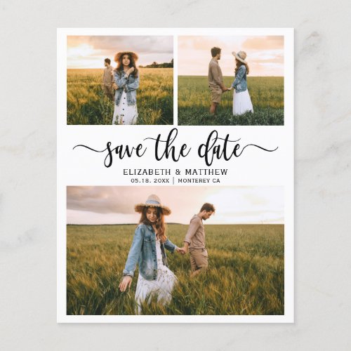 Budget Modern Script Photo Collage Save The Date