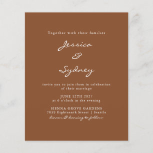 Budget Modern Sienna Script Wedding Invitation