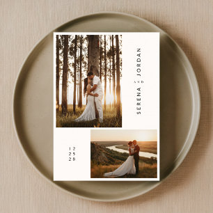 Budget Modern Simple Boho Photo Wedding Invitation
