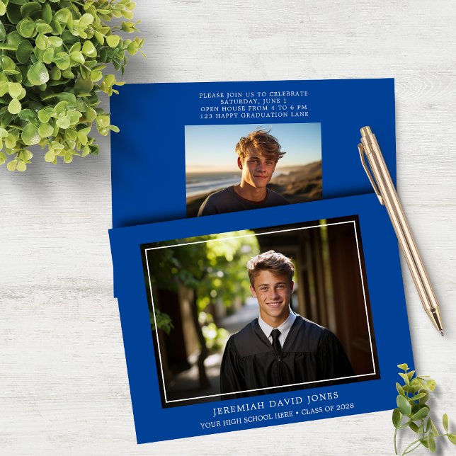 Budget Modern Simple Photo Graduation Invitation (Creator Uploaded)