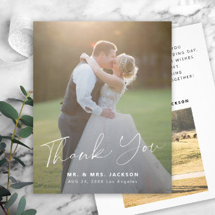 Budget modern simple photo wedding thank you flyer