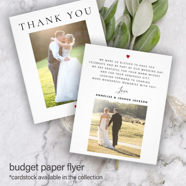 Budget modern simple photo wedding thank you flyer (Creator Uploaded)