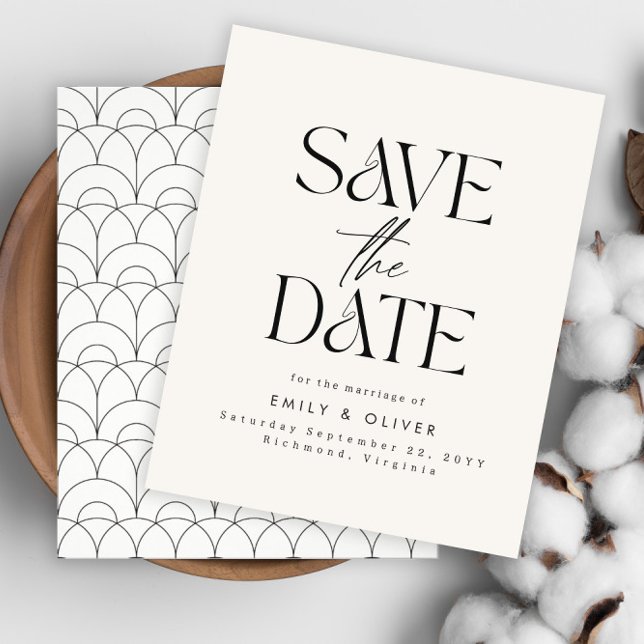 Budget Modern simple wedding cream black elegant Flyer (Creator Uploaded)