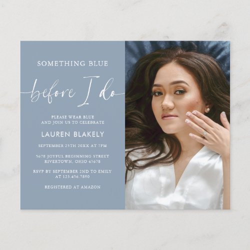 Budget Modern Something Blue Bridal Shower Flyer