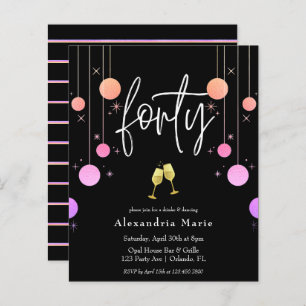 Budget Modern Sparkle 40th Birthday