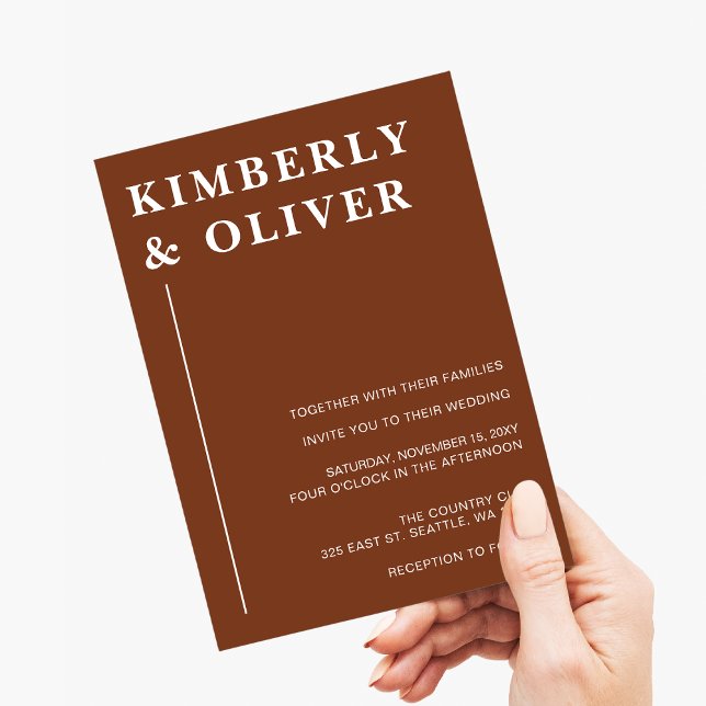 Budget Modern Terracotta Wedding Invitations (Creator Uploaded)