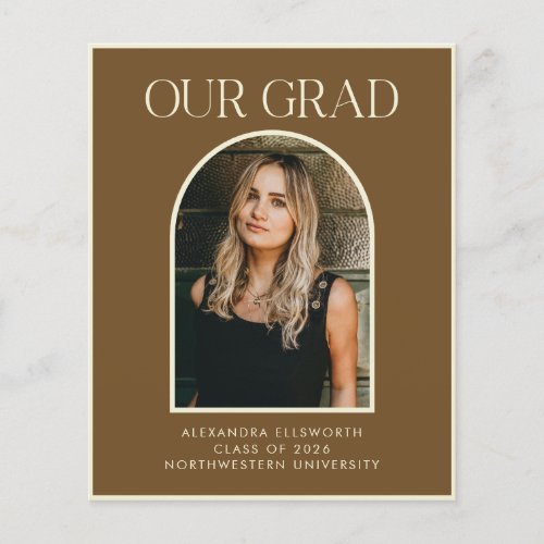 Budget Modern Two Photo Brown Arch Graduation
