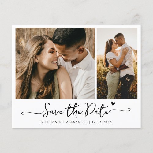 Budget Modern Typography 2 Photo Save the Date   Flyer