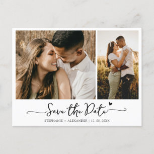 Budget Modern Typography Collage Save the Date   Announcement Postcard