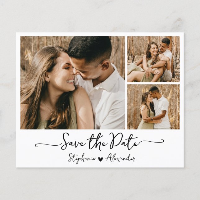 Budget Modern Typography Collage Save the Date   Flyer (Front)