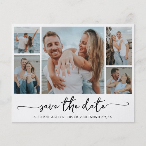 Budget Modern Typography Collage Save The Date Flyer