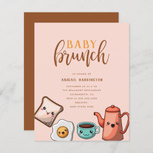 Budget Modern Typography Kawaii Baby Brunch