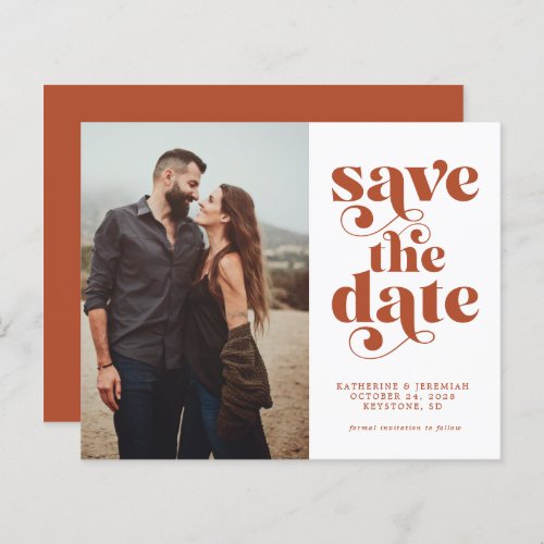 Budget Modern Typography Photo Save the Date