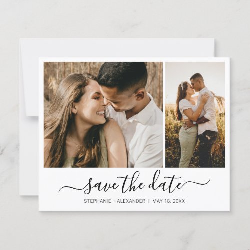 Budget Modern Typography Photo Save The Date