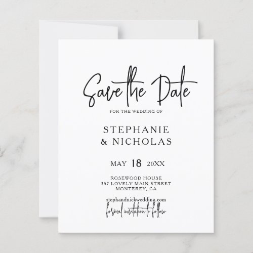 Budget Modern Typography QR Code Save the Date
