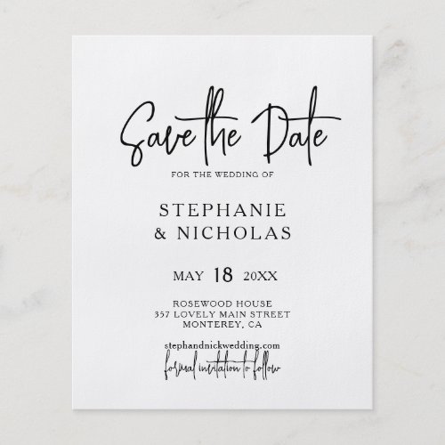 Budget Modern Typography QR Code Save the Date Flyer