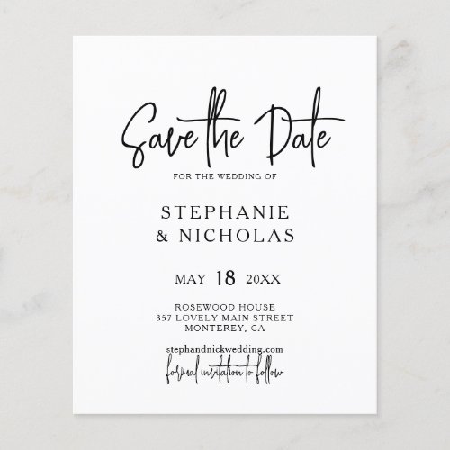 Budget Modern Typography QR Code Save the Date Flyer